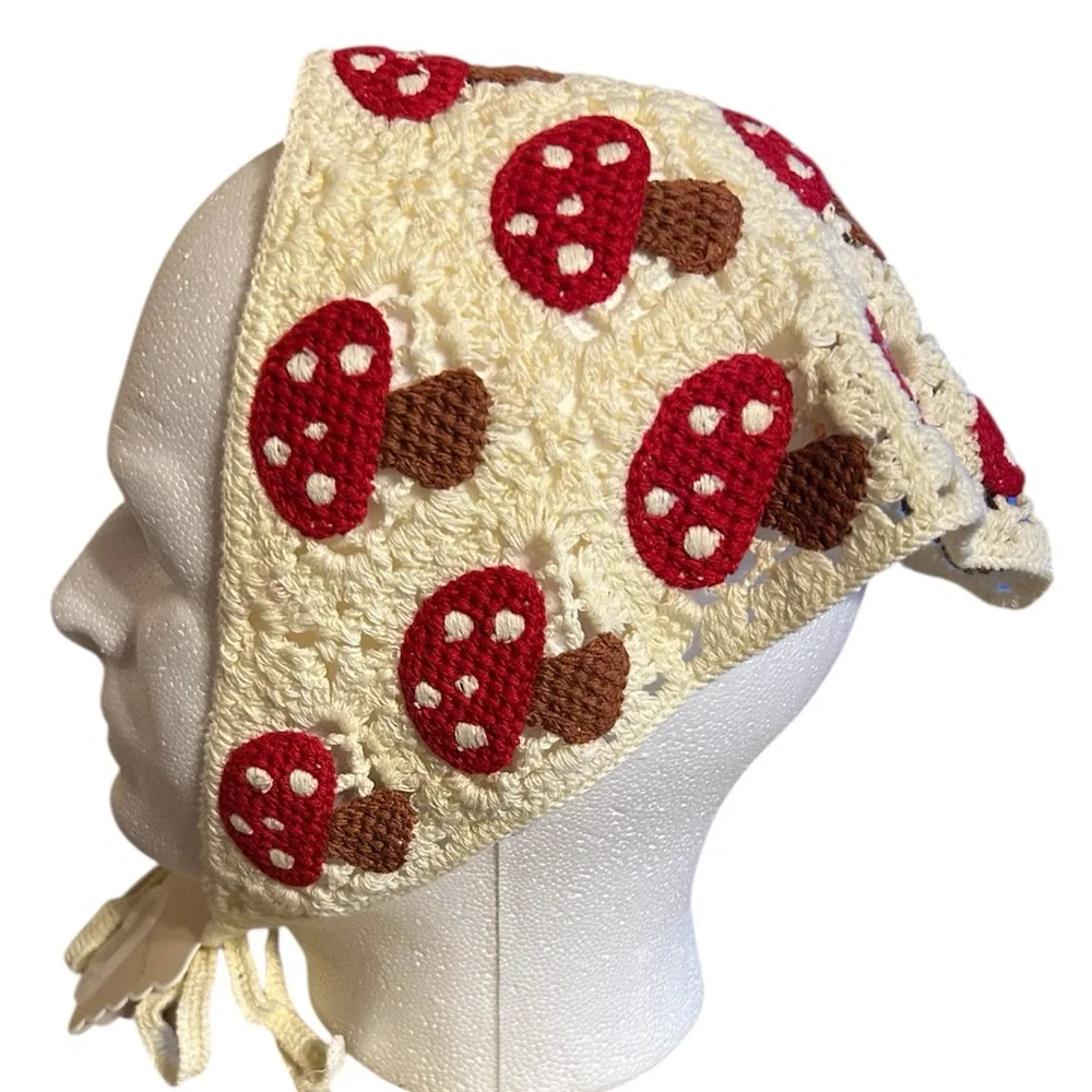 Sunday State Crochet Bandana with Mushroom Design